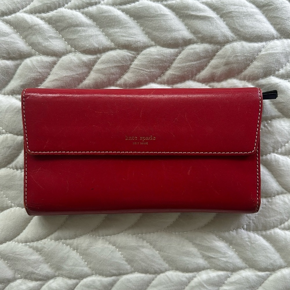 Kate Spade Vintage Red Italian Leather Wallet